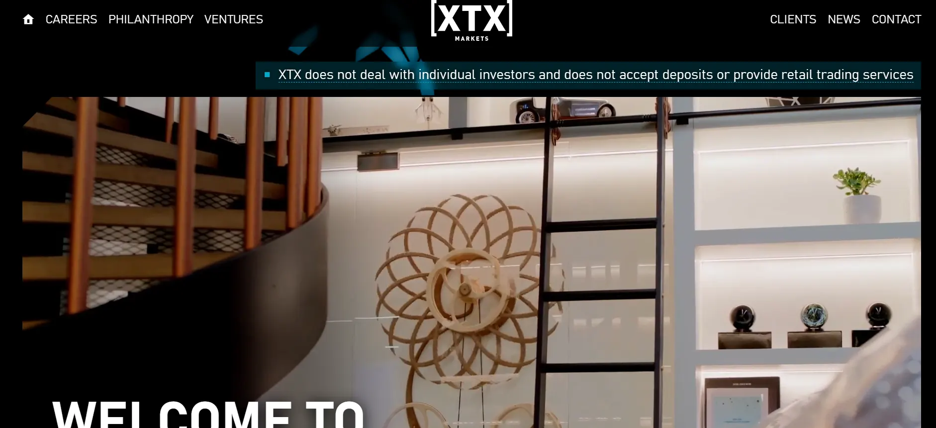 Screenshot website XTX Markets