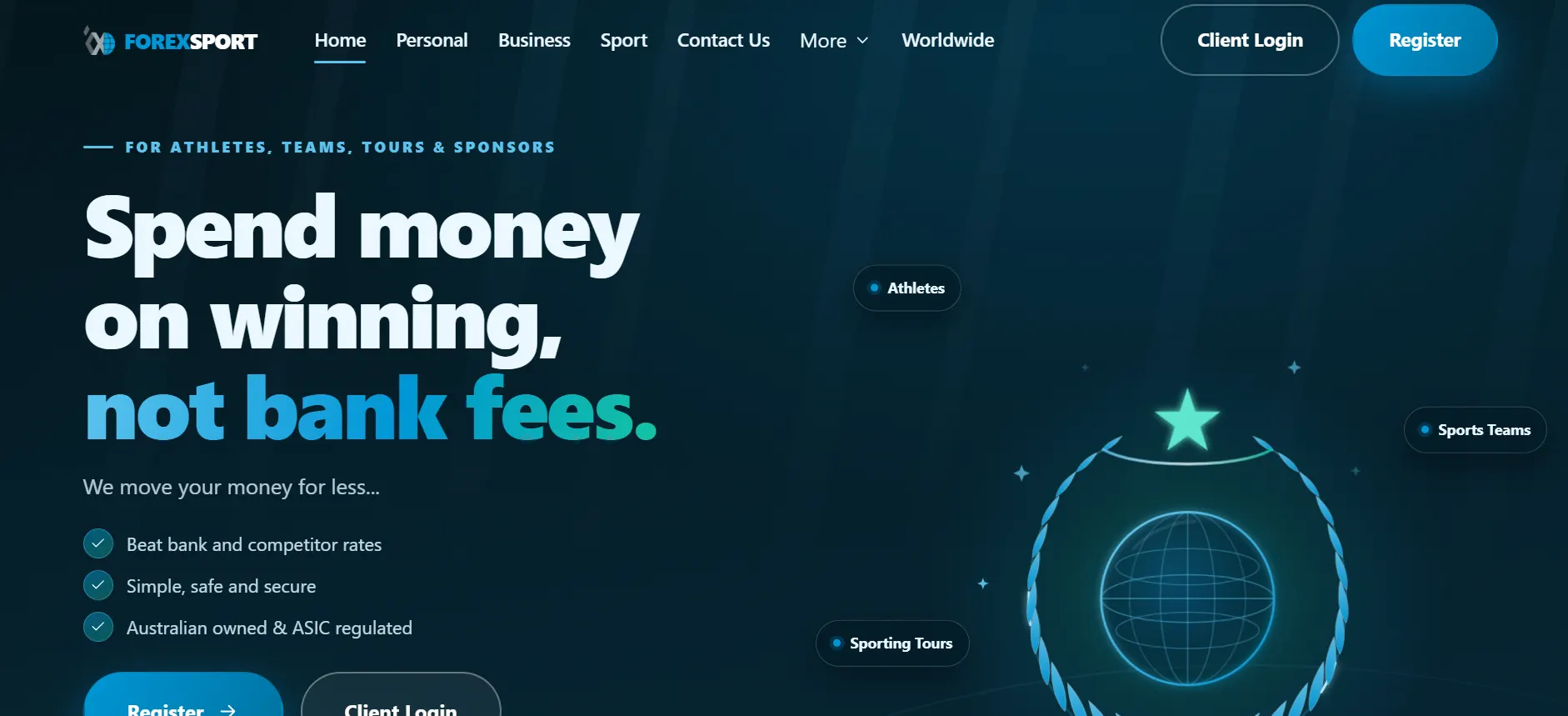 Screenshot website Forex Sport