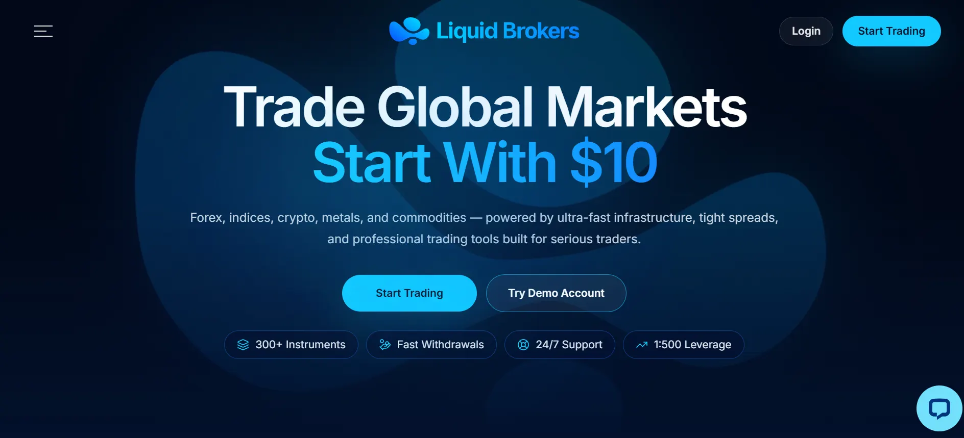 Screenshot website Liquid Brokers