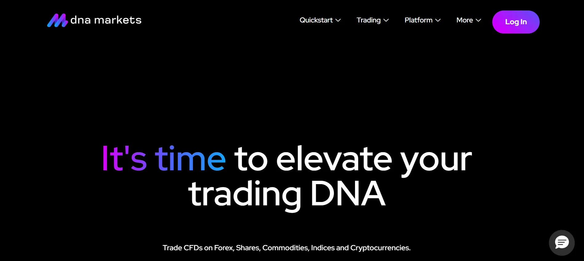 Screenshot website DNA Markets
